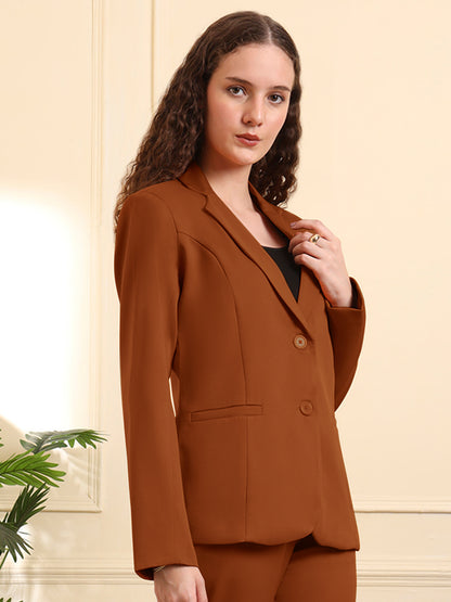 Notched Lapel Single-Breasted Blazer