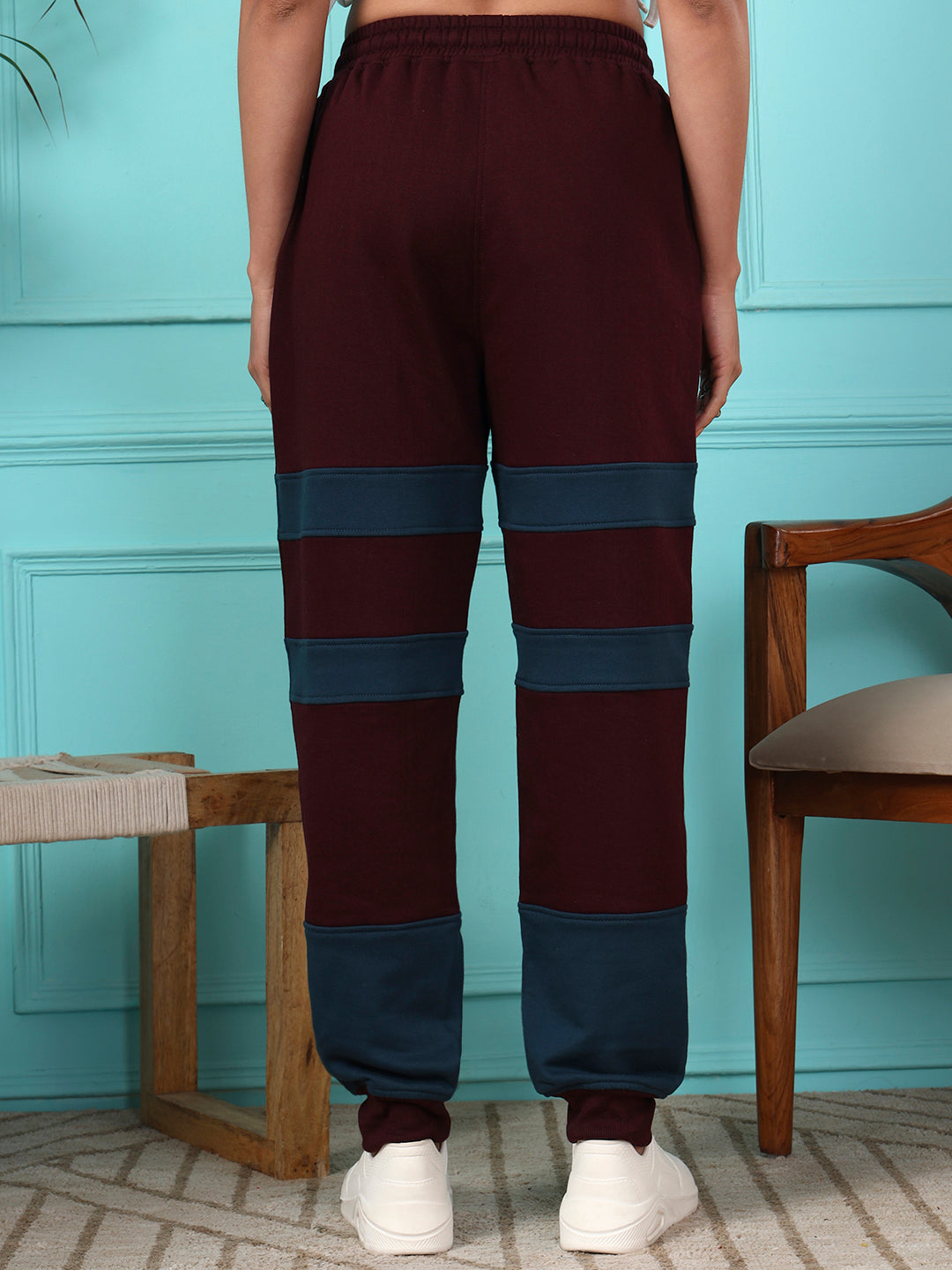 Colourblocked Wrinkle Free Zip Trousers
