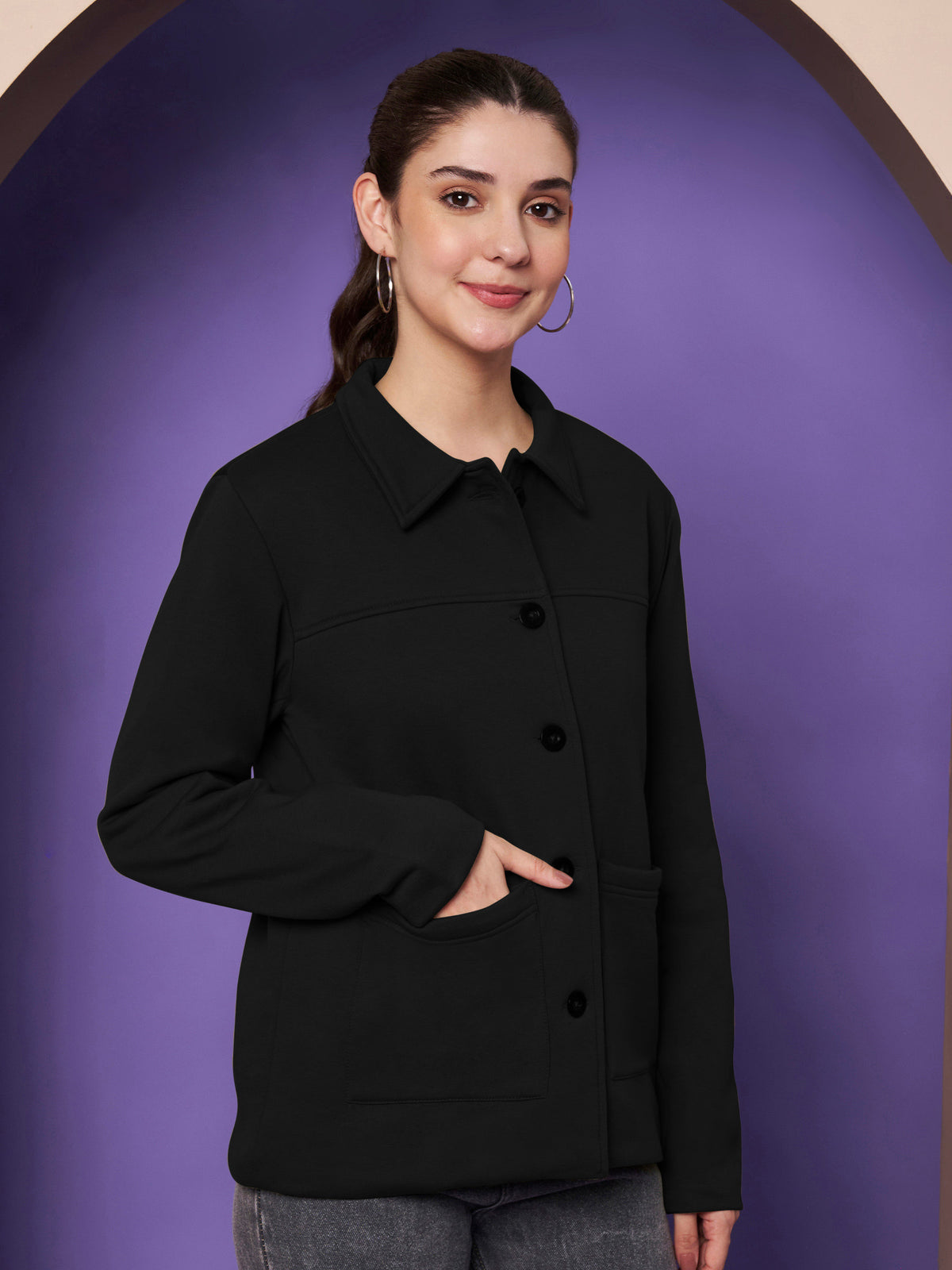 Casual Fleece Buttoned Jacket