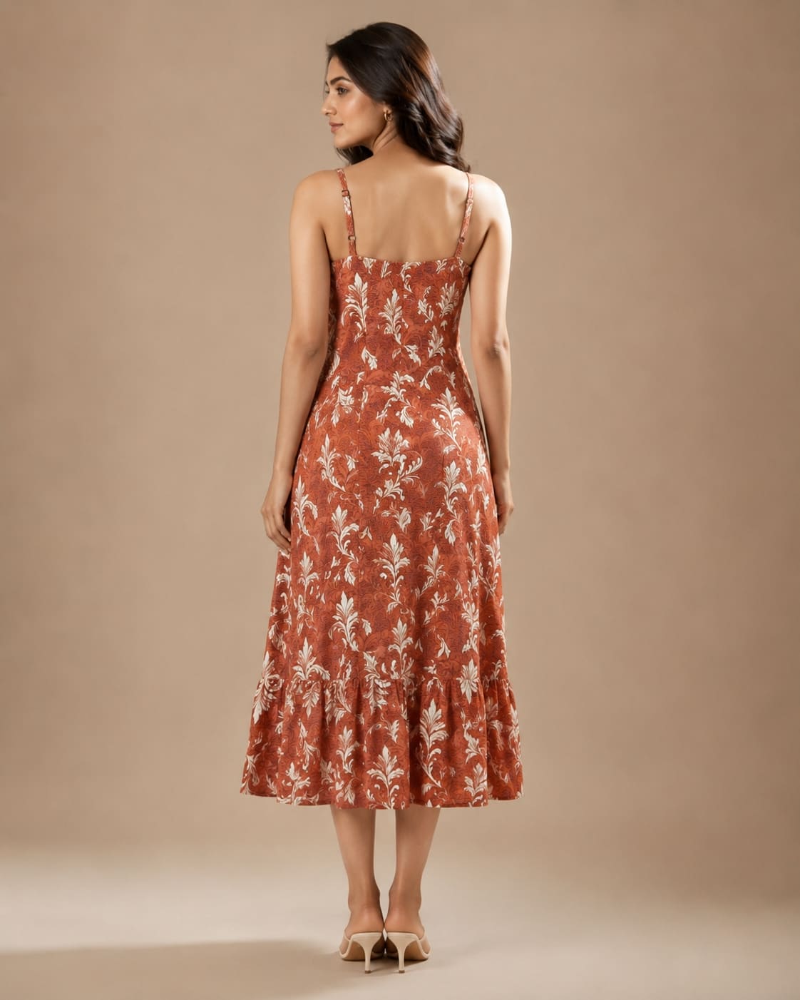 Printed Sleeveless Midi Dress