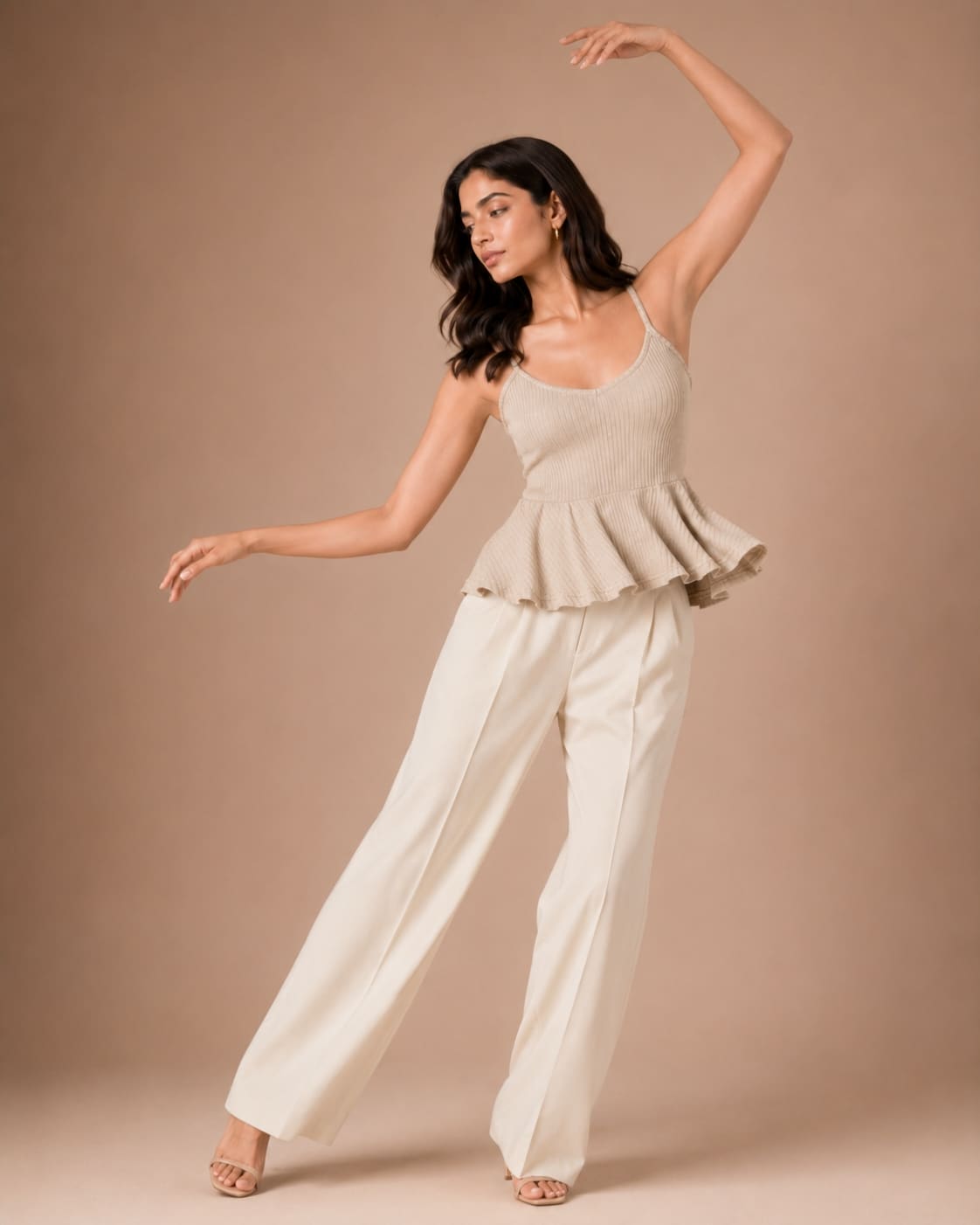 Shoulder Strap Peplum Top