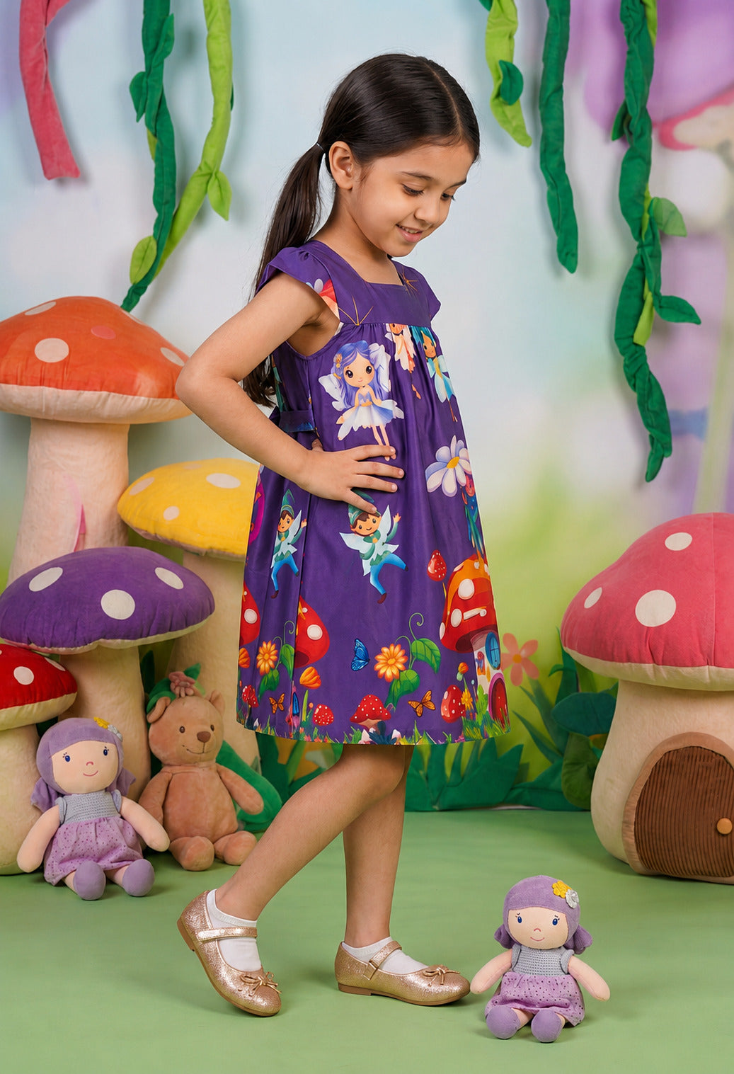 Poppylane-Printed Fit & Flare Dress