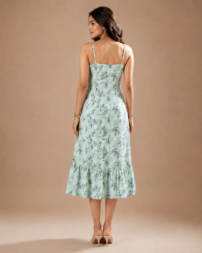 Printed Sleeveless Midi Dress