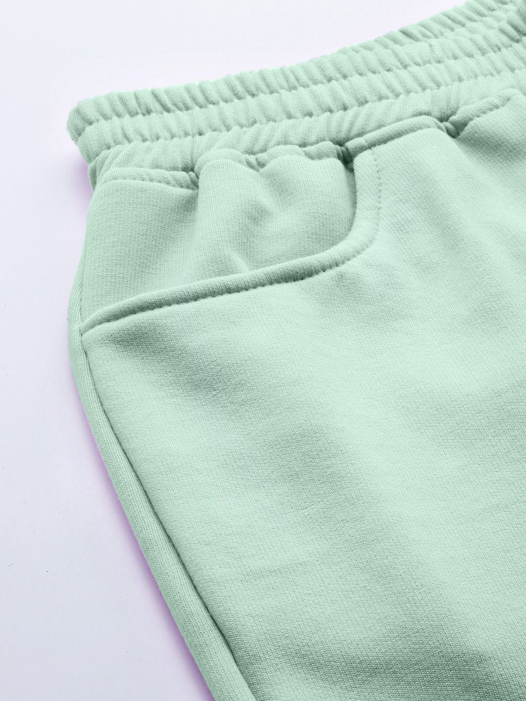 Solid Relaxed Straight Fit PolyCotton Fleece Trousers