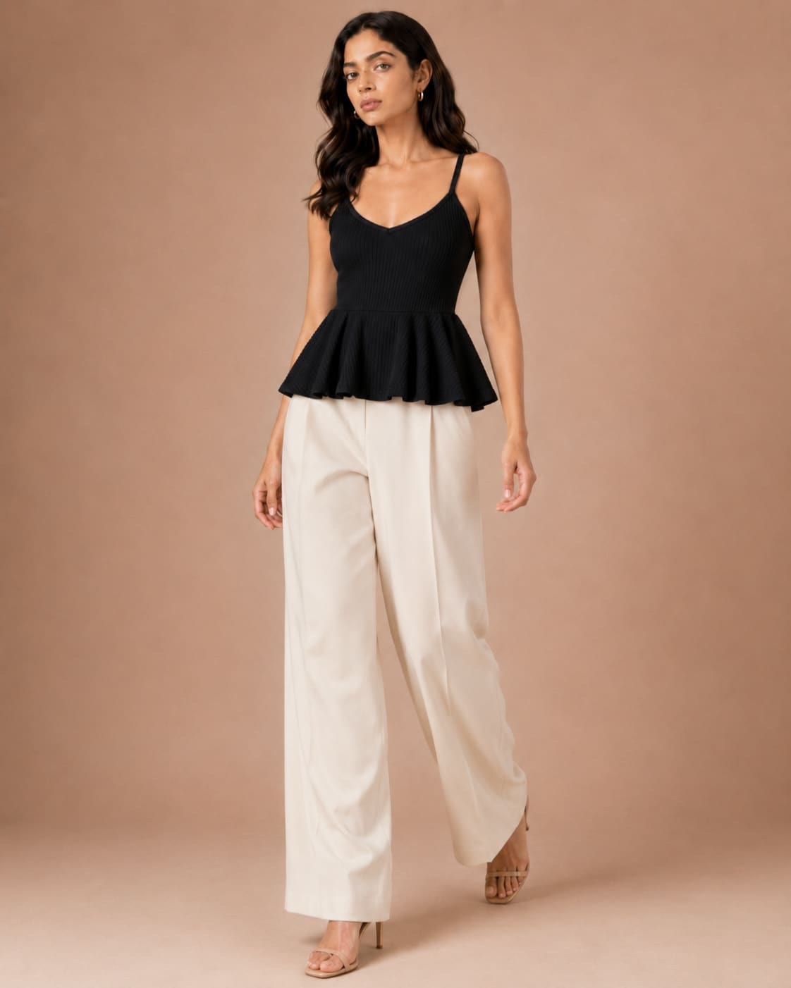 Shoulder Strap Peplum Top