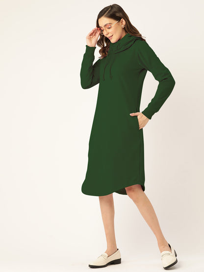 Cowl Neck Midi Jumper Dress