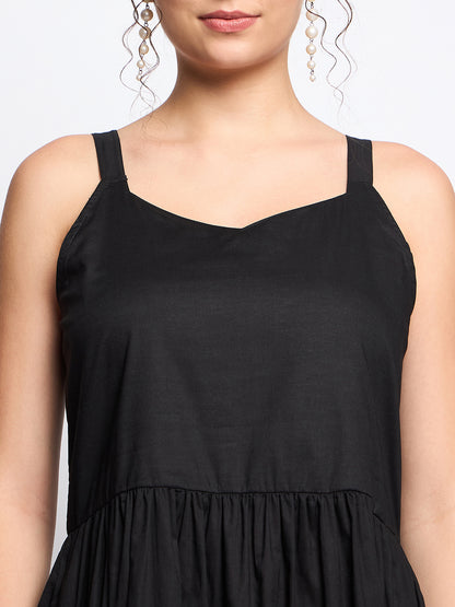 Tiered Fit & Flare Midi Dress