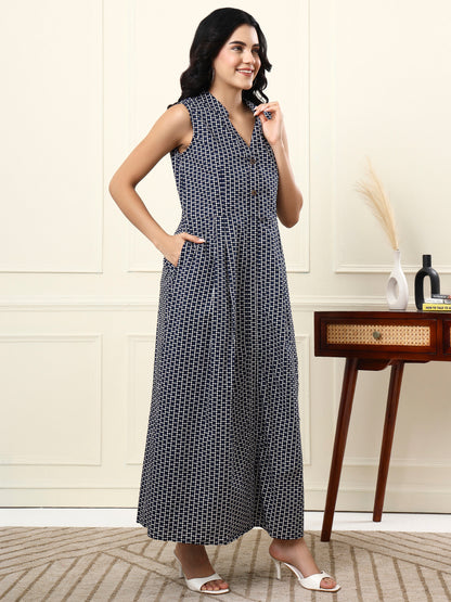 Cotton A-Line Maxi Dress
