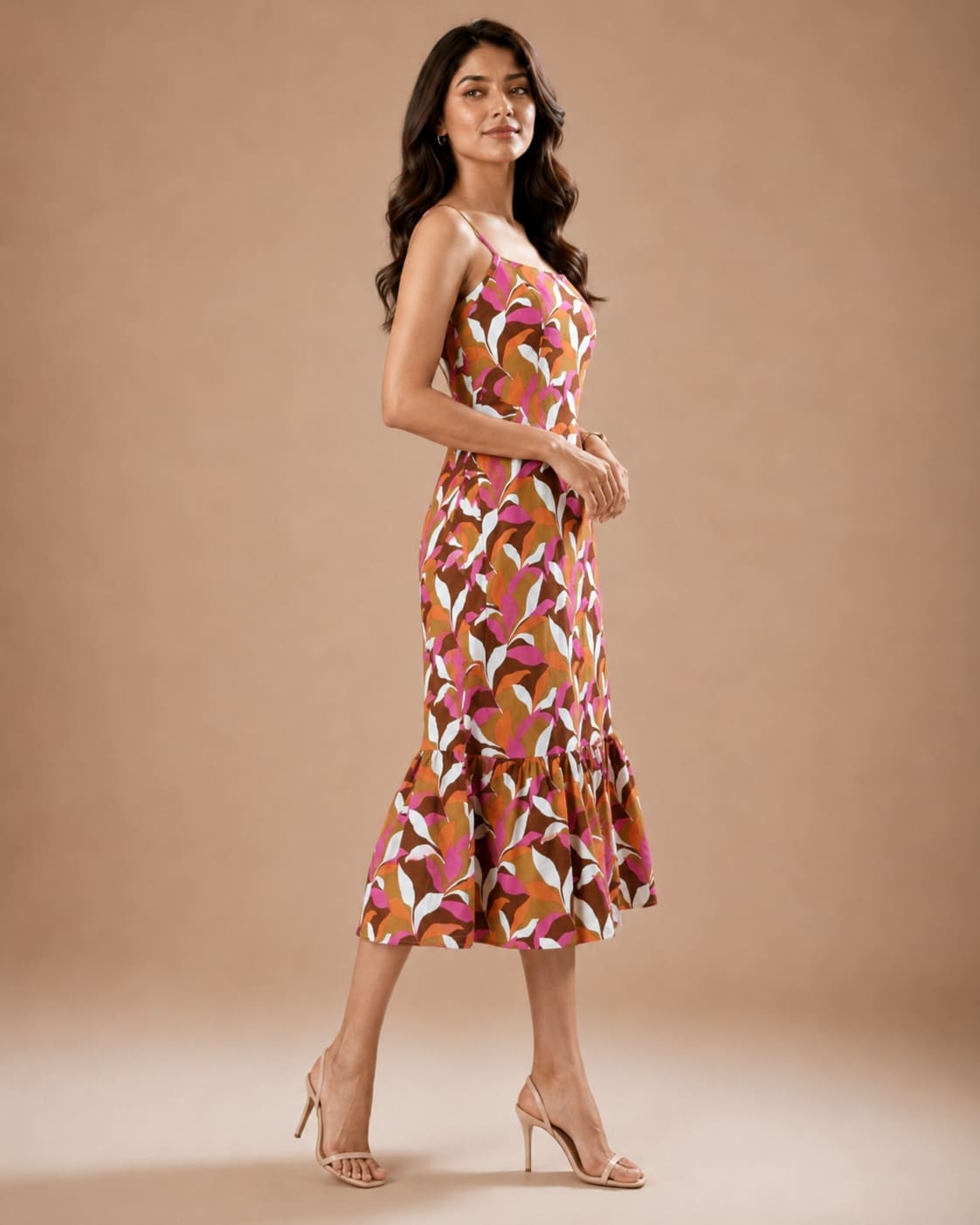 Printed Sleeveless Midi Dress