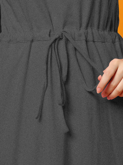 Belted Cotton Fit & Flare Midi Dress