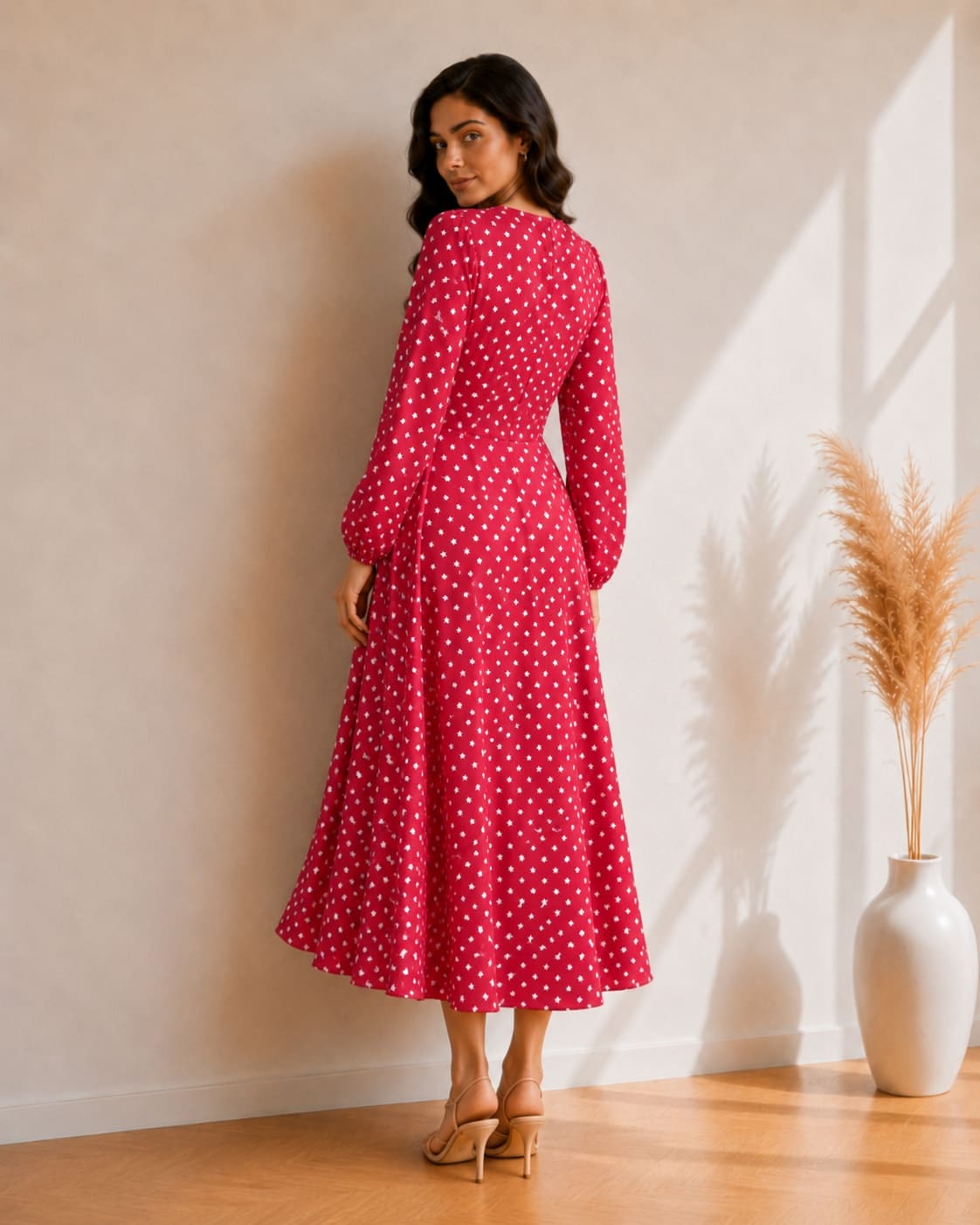 Printed Flared Western Dress.