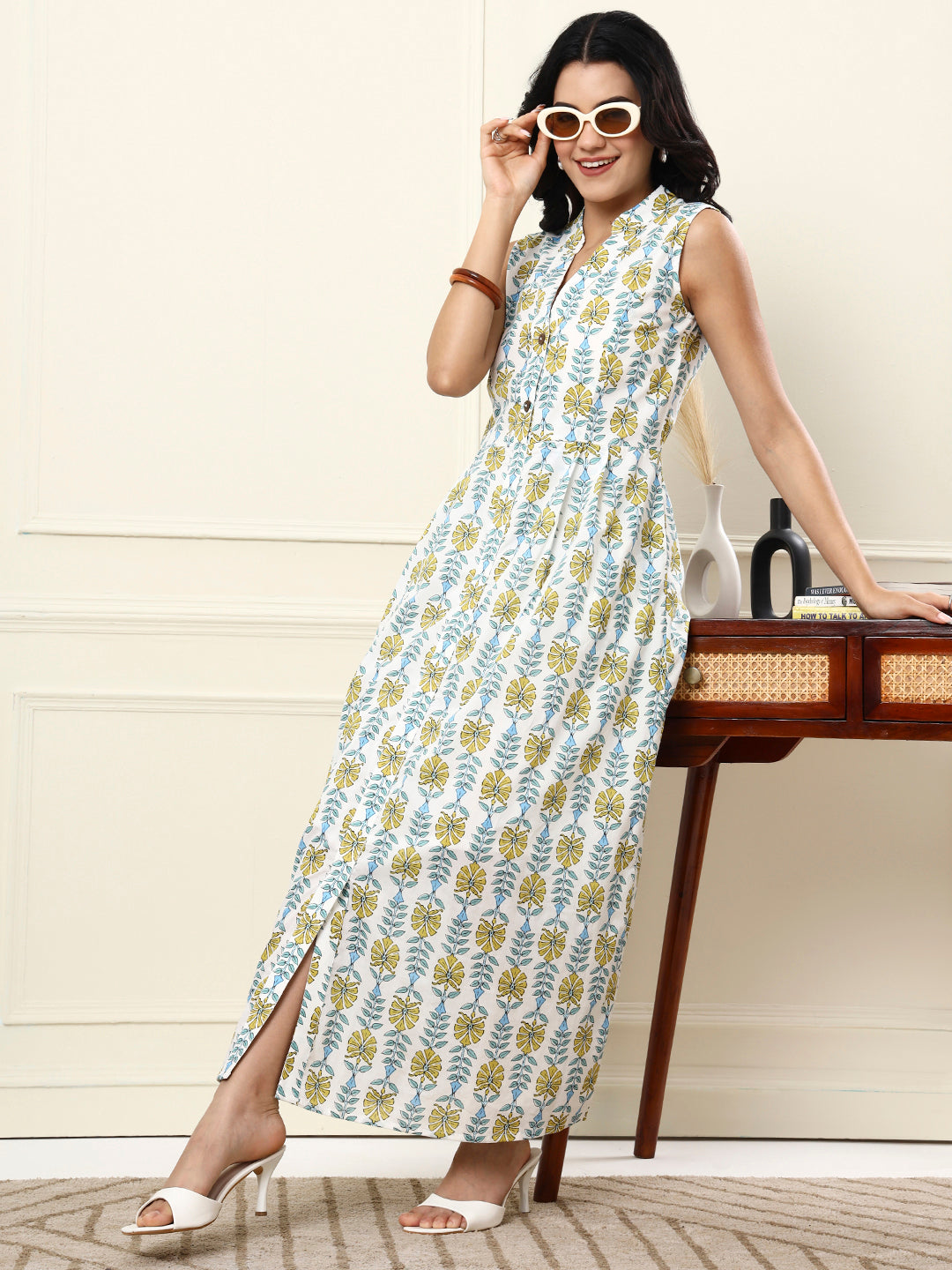Cotton A-Line Maxi Dress