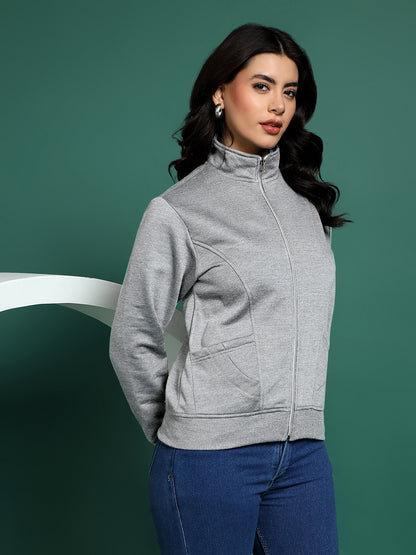 Stand-Collar Jacket with Front Pockets