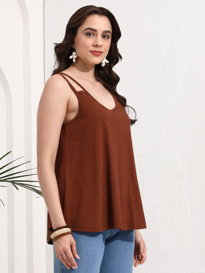 Sleeveless Scoop Neck Tank Top