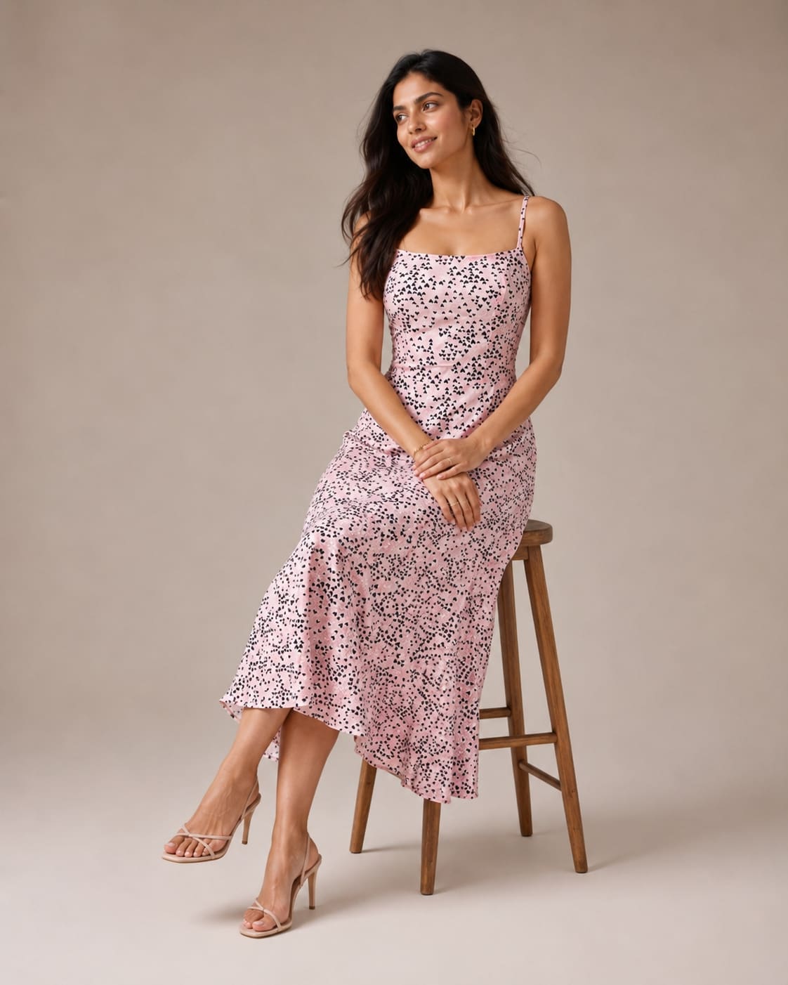 Printed Sleeveless Midi Dress