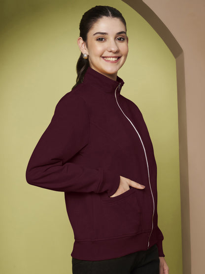 Stand-Collar Jacket with Front Pockets