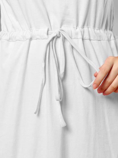 Belted Cotton Fit & Flare Midi Dress