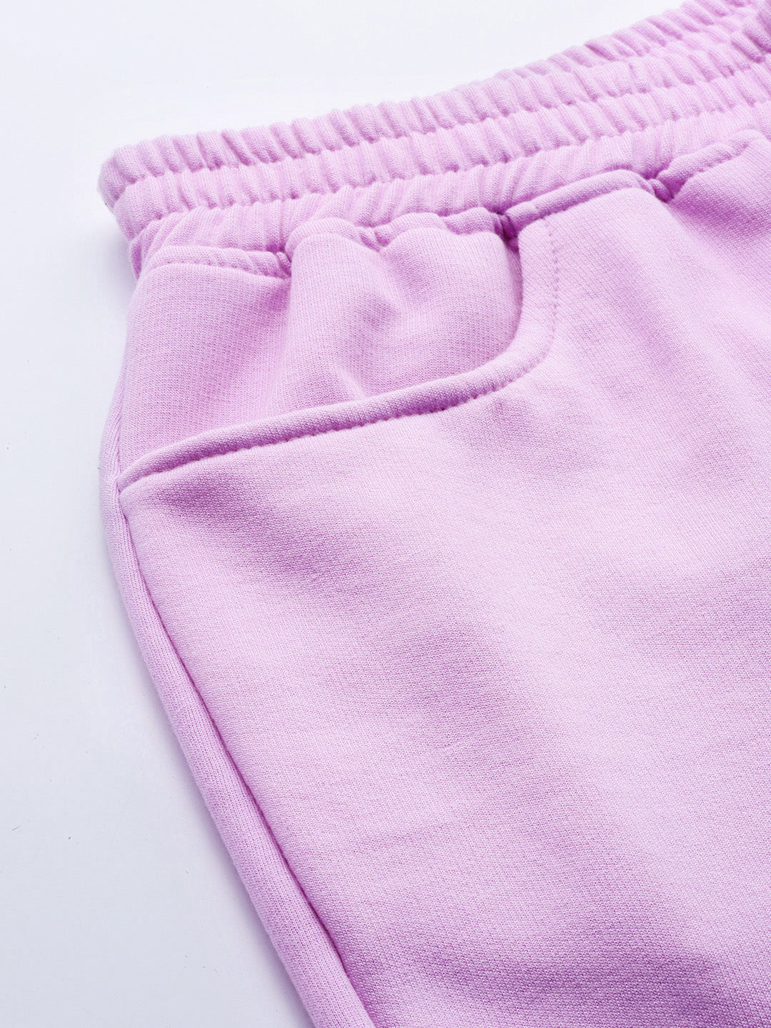 Solid Relaxed Straight Fit PolyCotton Fleece Trousers