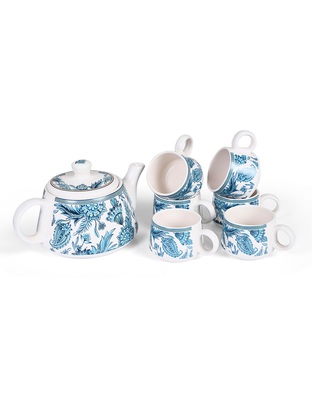 Tea Set | Printed | Kettle (1200 ml) & 6 Cups (200 ml)