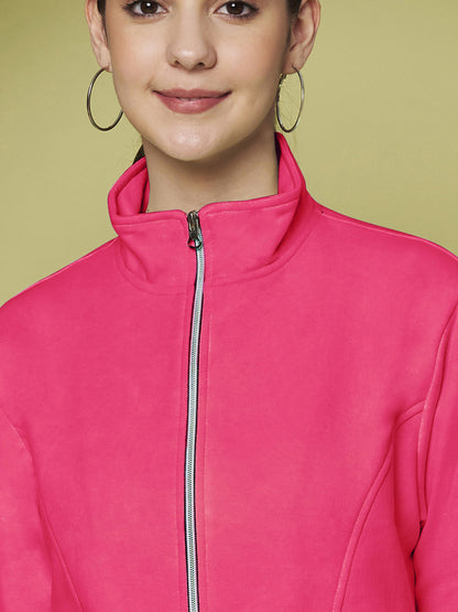 Stand-Collar Jacket with Front Pockets