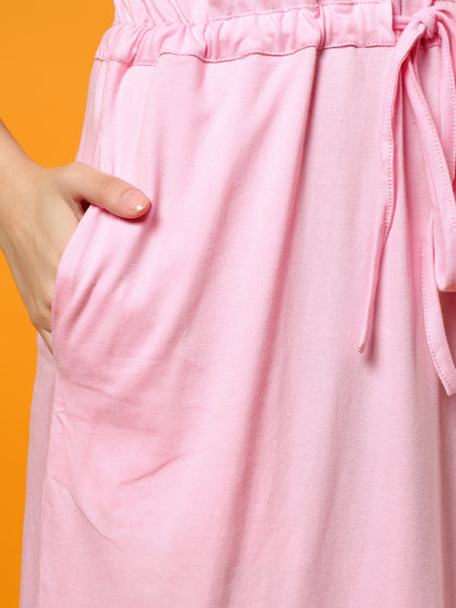 Belted Cotton Fit & Flare Midi Dress