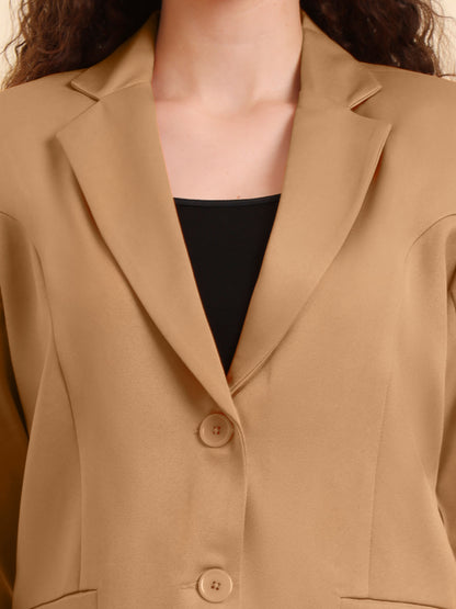 Notched Lapel Single-Breasted Blazer