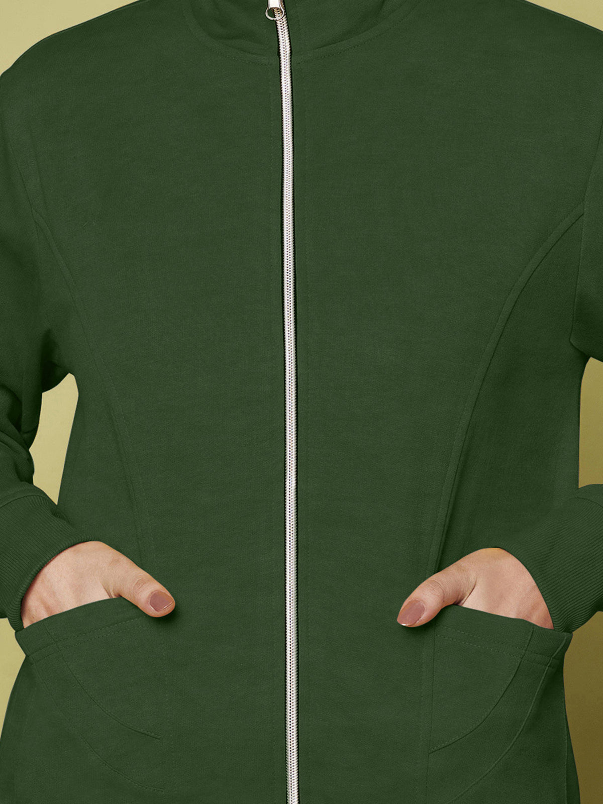 Stand-Collar Jacket with Front Pockets
