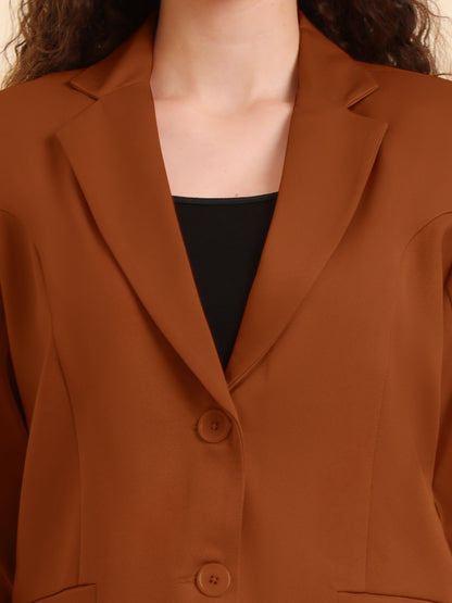 Notched Lapel Single-Breasted Blazer