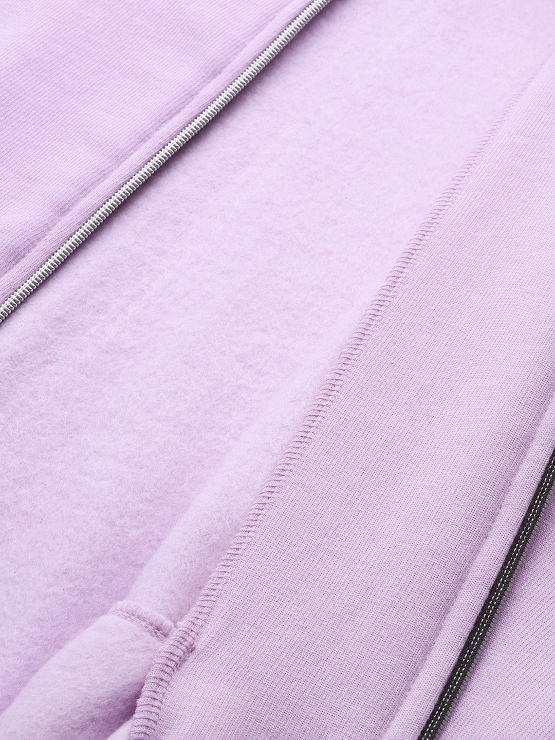 Solid Fleece-Lined Zip-Closure Hooded Sweatshirt with Pockets