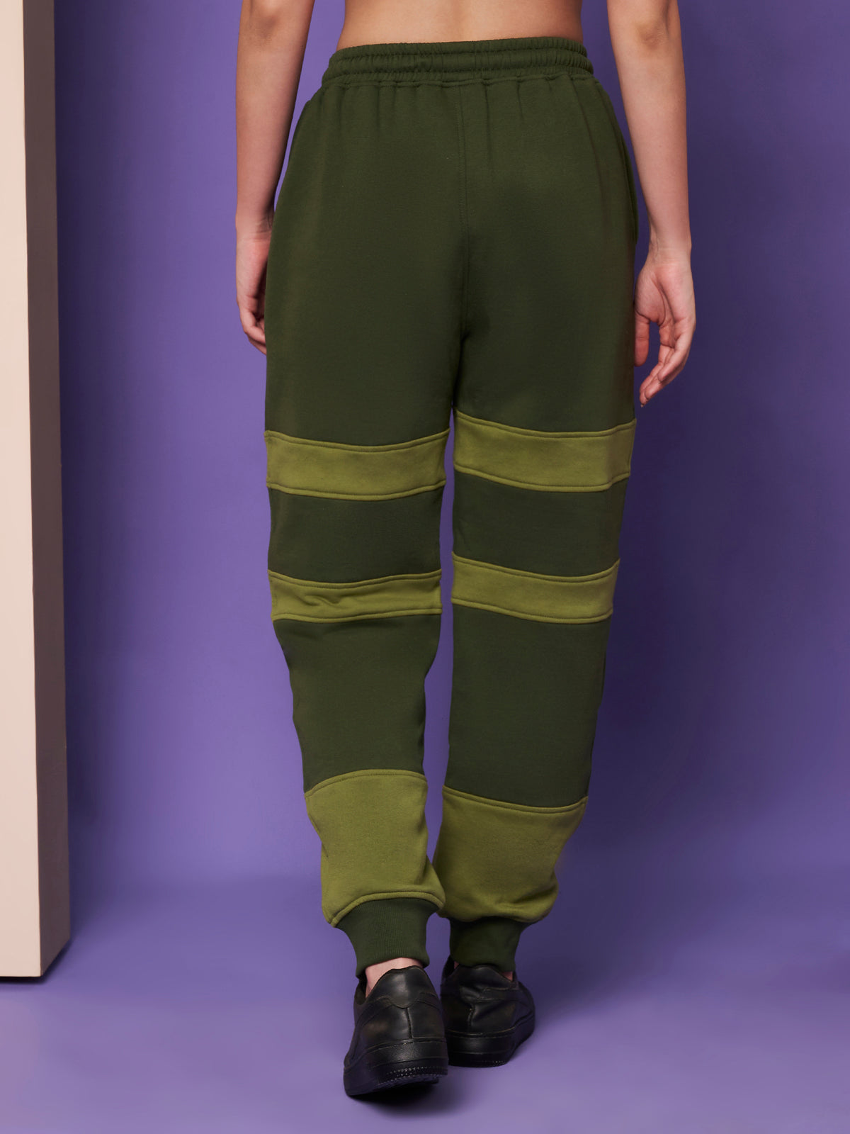 Colourblocked Wrinkle Free Zip Trousers