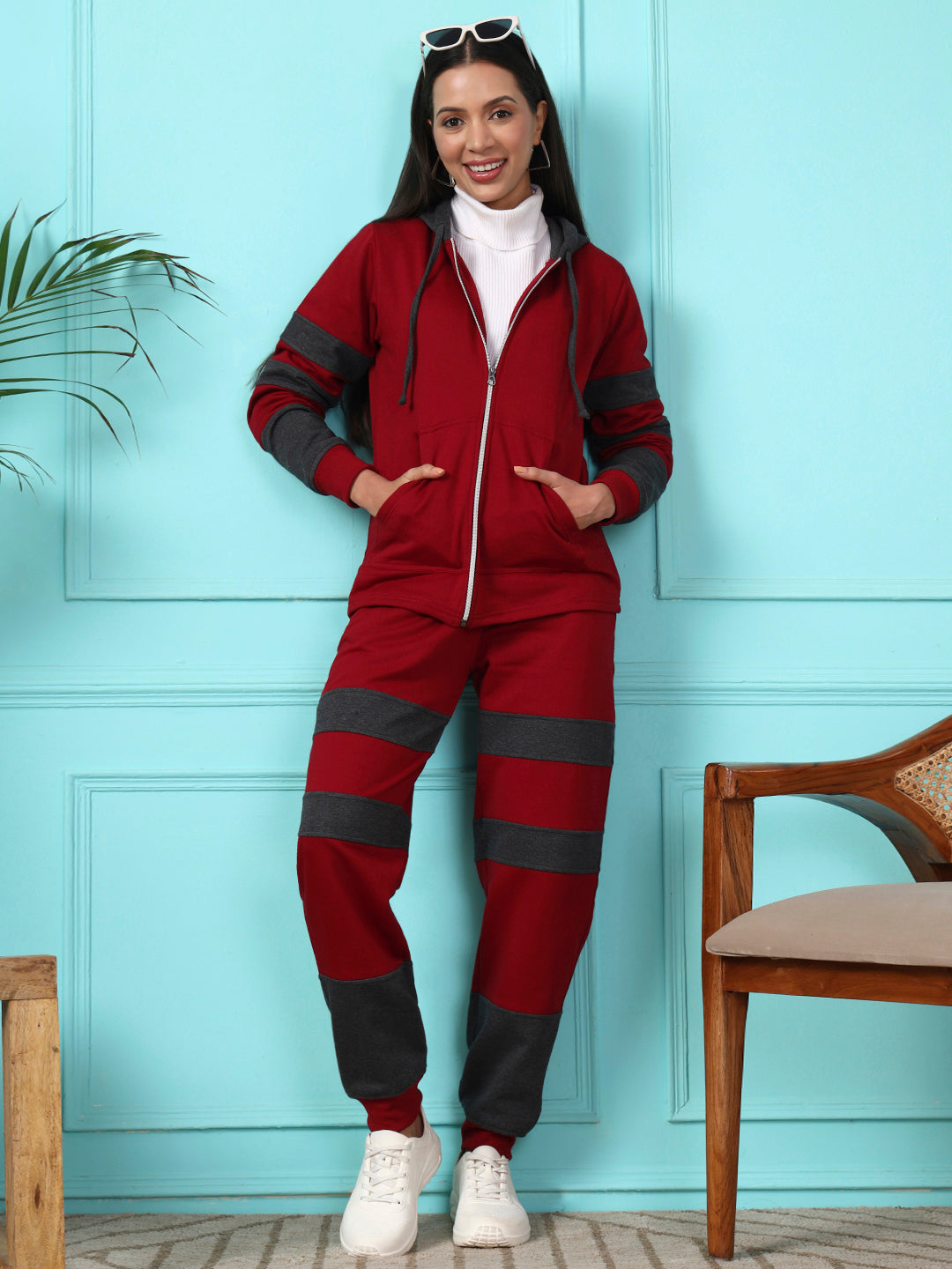 Colourblocked Hooded Sweatshirt & Joggers Co-Ords