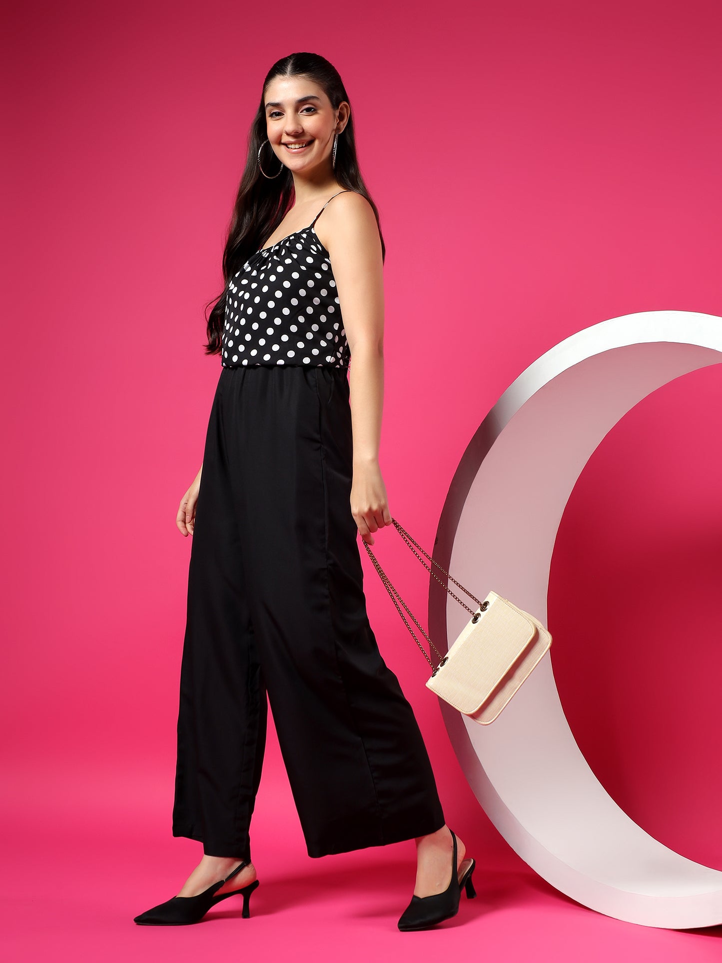 Printed Shoulder Straps Sleeveless Jumpsuit