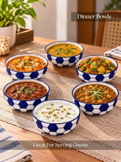 Dinner Bowls Set of 6 | Blue |220 ml