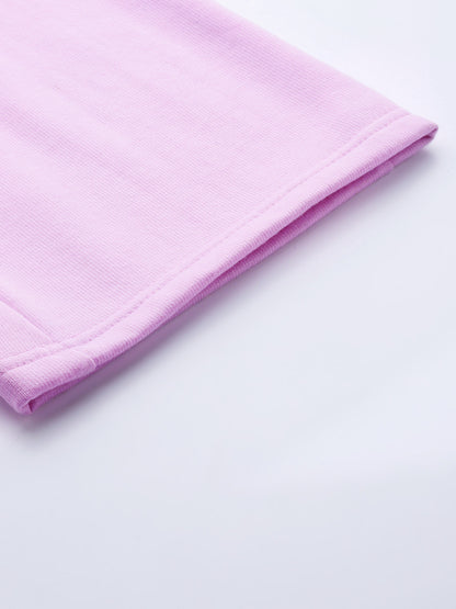Solid Relaxed Straight Fit PolyCotton Fleece Trousers
