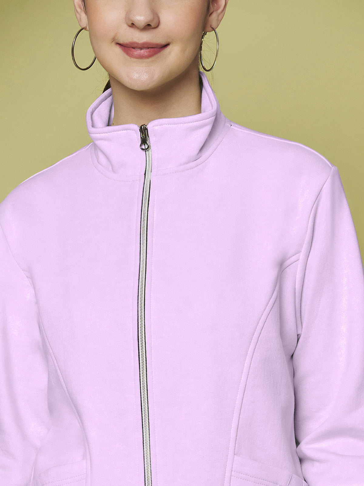 Stand-Collar Jacket with Front Pockets