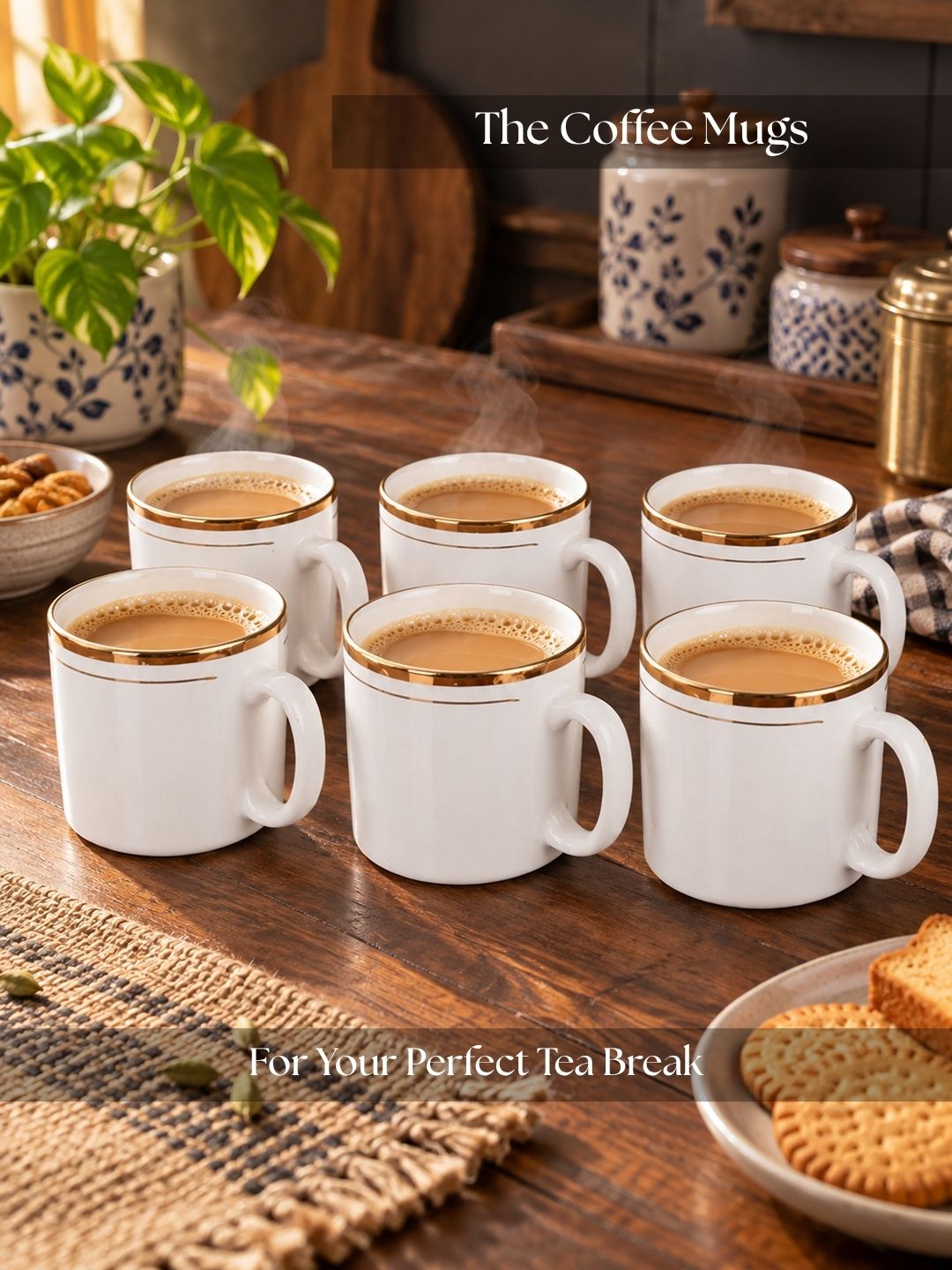 Coffee Mugs Set of 6 | White | 225 ml