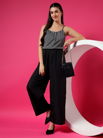 Printed Shoulder Straps Sleeveless Jumpsuit