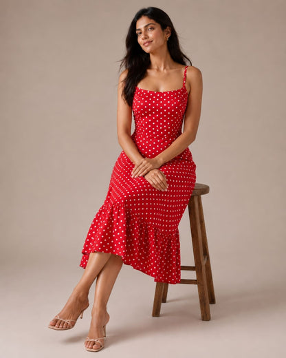 Printed Sleeveless Midi Dress