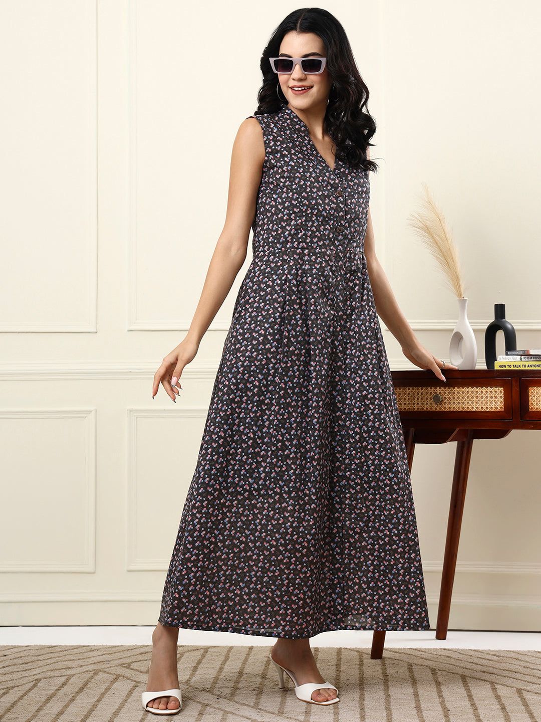 Cotton A-Line Maxi Dress