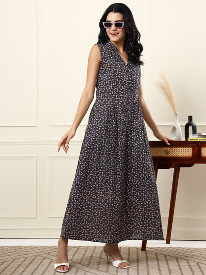 Cotton A-Line Maxi Dress