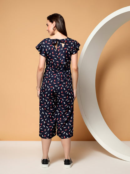 BRINNS Women Printed Short Sleeve Capri Jumpsuit