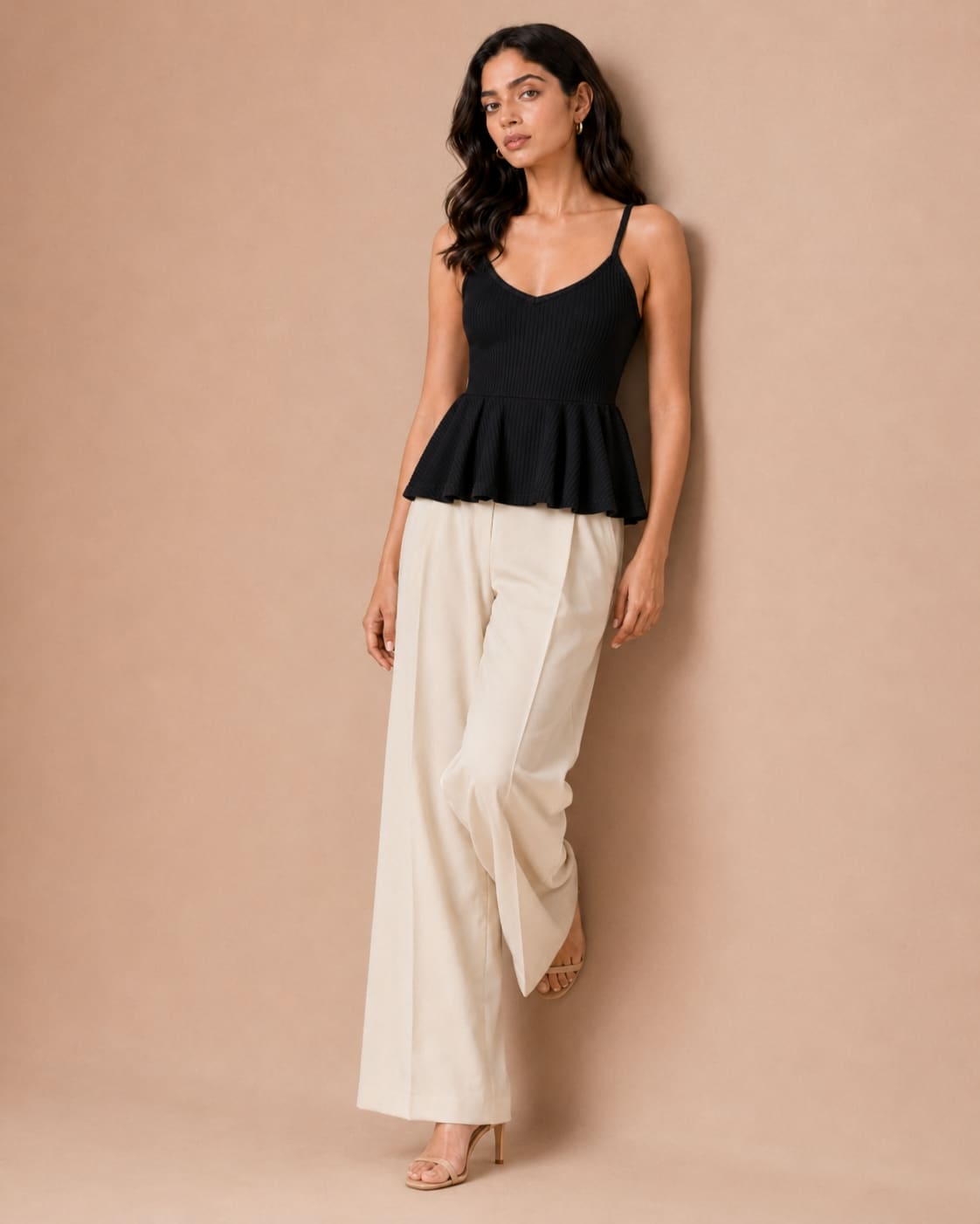 Shoulder Strap Peplum Top