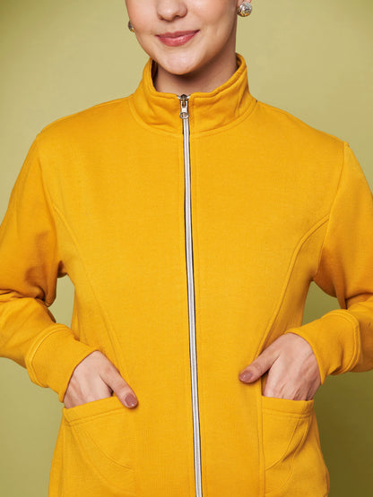 Stand-Collar Jacket with Front Pockets