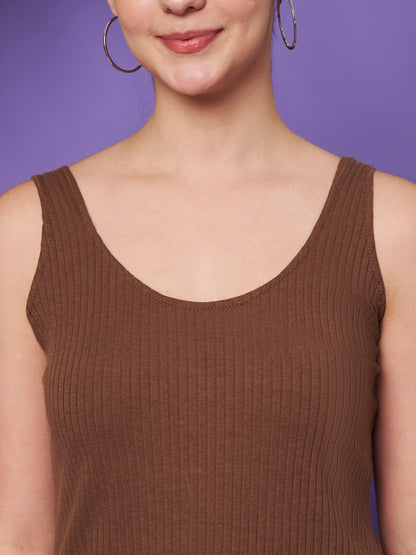 BRINNS Women's Cotton Solid Non-Padded Round Neck Camisole