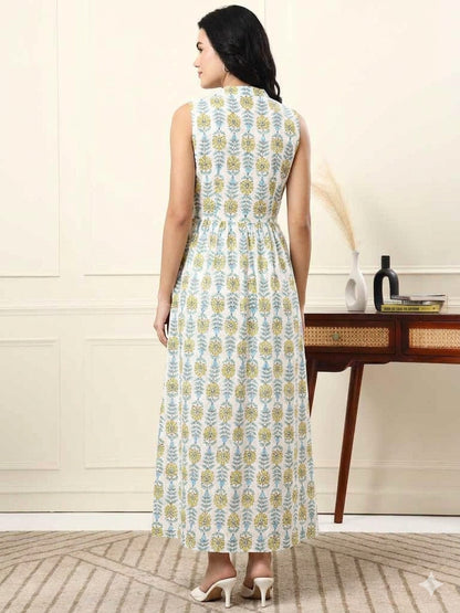 Cotton A-Line Maxi Dress