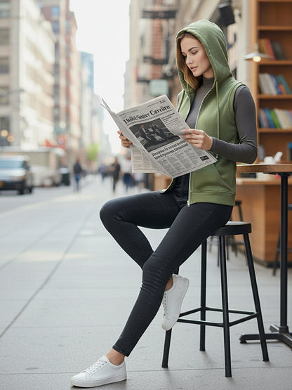 Sleeveless Hooded Sweatshirt