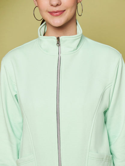 Stand-Collar Jacket with Front Pockets