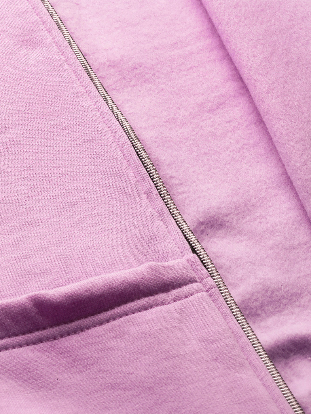 Collarless Solid Fleece Casual Bomber Jacket