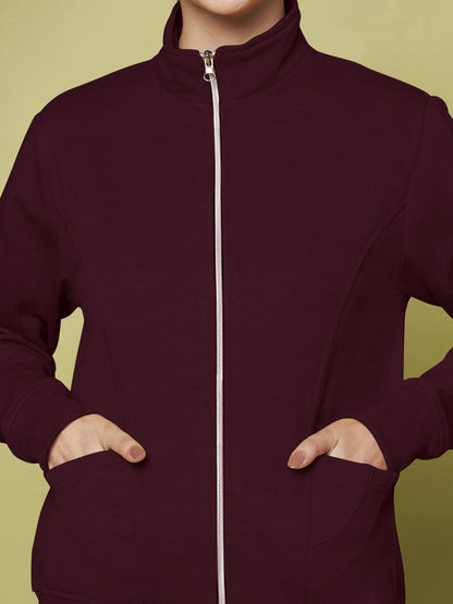 Stand-Collar Jacket with Front Pockets