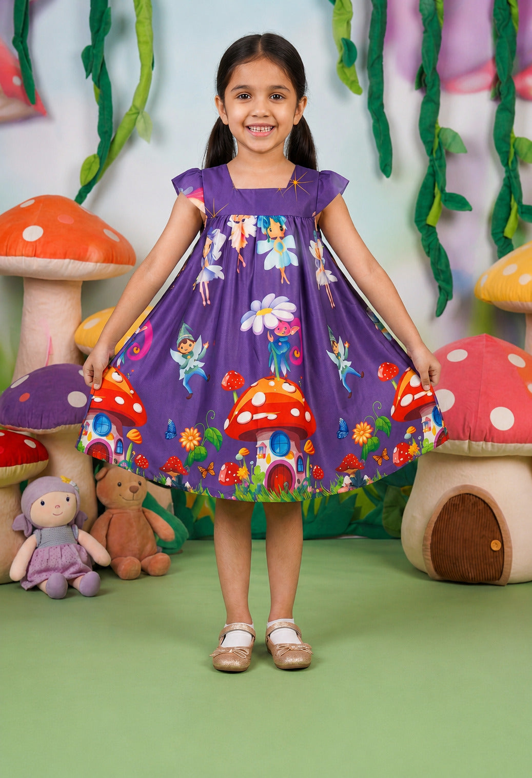 Poppylane-Printed Fit & Flare Dress